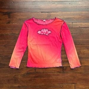 UNIF lotus mesh top, orange + pink gradient